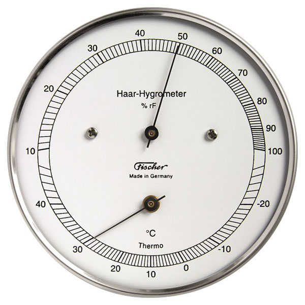 Haarhygrometer mit Thermometer 111T, chrom