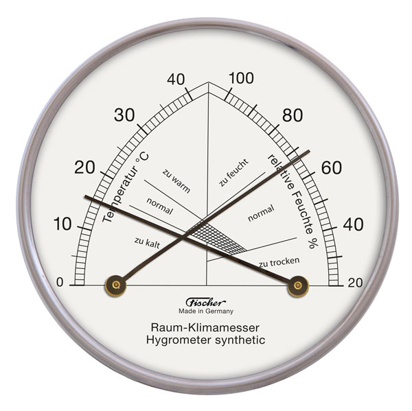 Hygrometer mit Thermometer 142, chrom