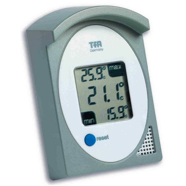 Min-Max-Thermometer digital, grau